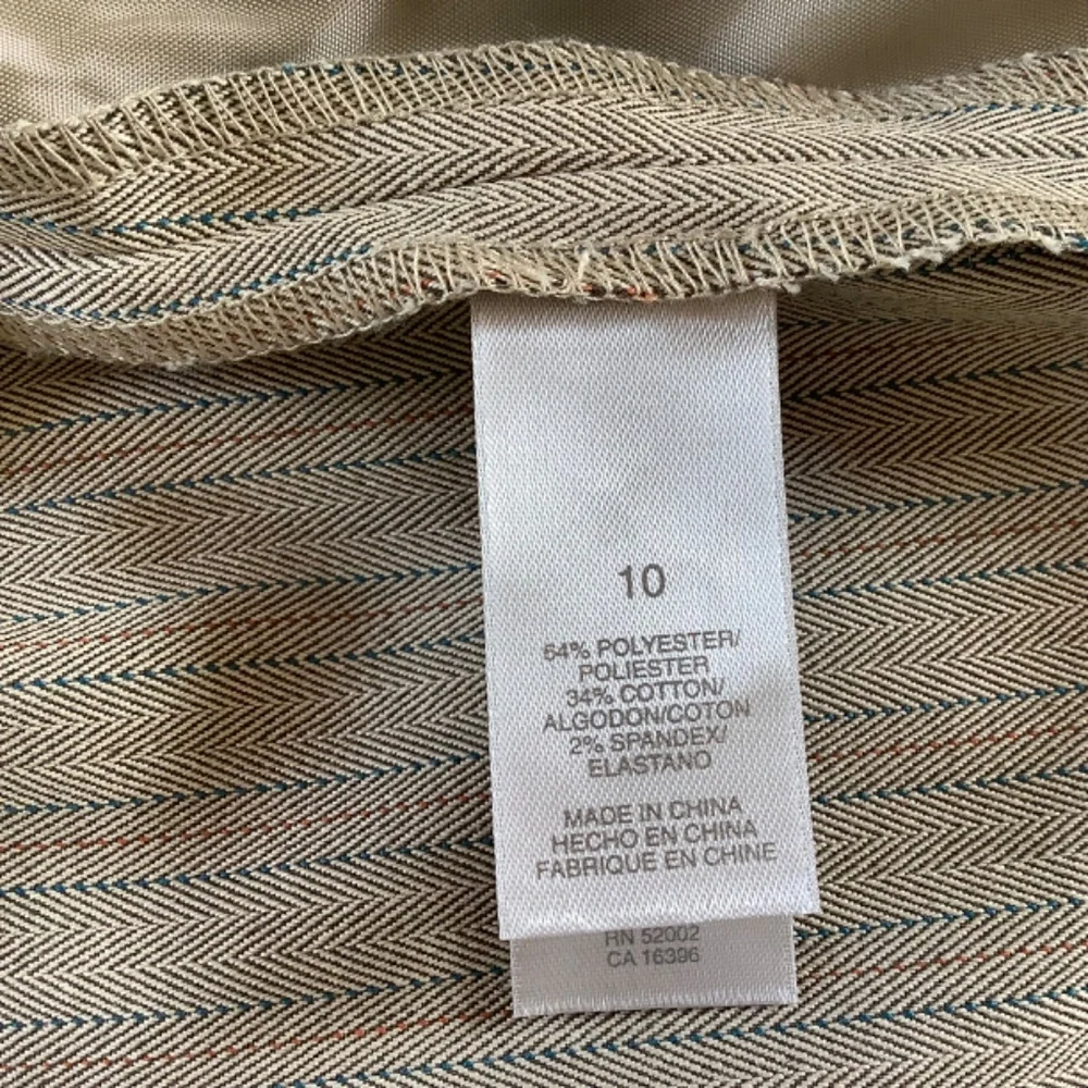 DKNY Cropped Cuffed Wide Leg Stretch Pant Striped Taupe SZ 10